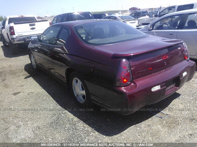 2G1WX15K829285523 - 2002 CHEVROLET MONTE CARLO SS მუქწითელი ფოტო 3