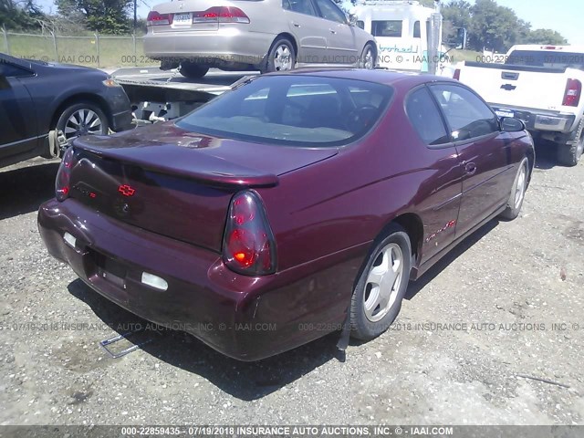 2G1WX15K829285523 - 2002 CHEVROLET MONTE CARLO SS მუქწითელი ფოტო 4