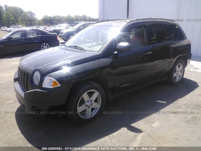 1J8FF47W88D568407 - 2008 JEEP COMPASS SPORT BLACK photo 2