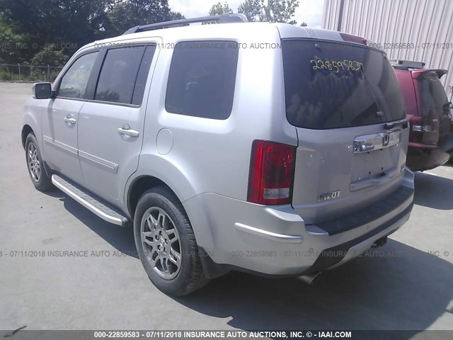 5FNYF4H93AB015445 - 2010 HONDA PILOT TOURING SILVER photo 3