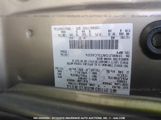 1FMRU15W73LC45374 - 2003 FORD EXPEDITION XLT Pewter photo 9