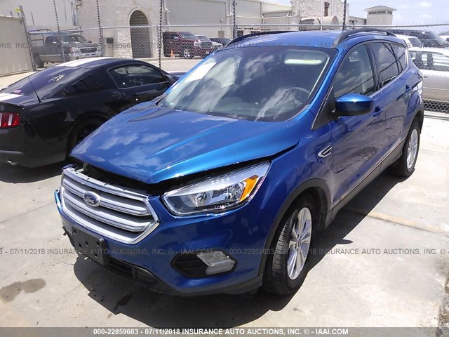 1FMCU0GD3JUA75419 - 2018 FORD ESCAPE SE BLUE photo 2