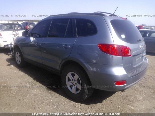 5NMSG13D19H260803 - 2009 HYUNDAI SANTA FE GLS GRAY photo 3