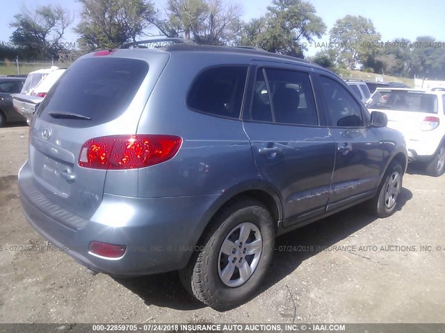 5NMSG13D19H260803 - 2009 HYUNDAI SANTA FE GLS GRAY photo 4