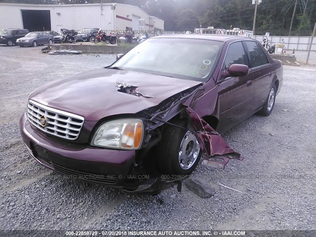 1G6KE54Y32U237801 - 2002 CADILLAC DEVILLE DHS BURGUNDY photo 2