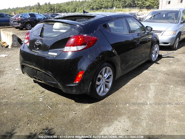 KMHTC6AD6CU045994 - 2012 HYUNDAI VELOSTER BLACK photo 4