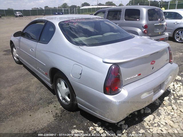 2G1WX15K229117814 - 2002 CHEVROLET MONTE CARLO SS SILVER photo 3