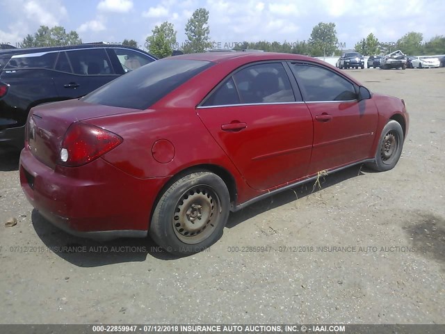 1G2ZF58B874229008 - 2007 PONTIAC G6 VALUE LEADER/BASE RED photo 4