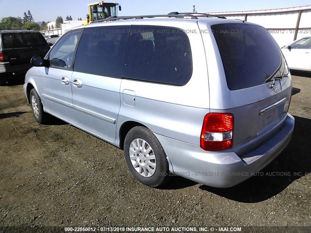 KNDUP132456768696 - 2005 KIA SEDONA EX/LX BLUE photo 3