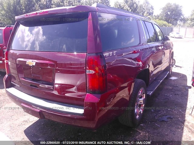 1GNSKHKC8GR428632 - 2016 CHEVROLET SUBURBAN K1500 LT RED photo 4