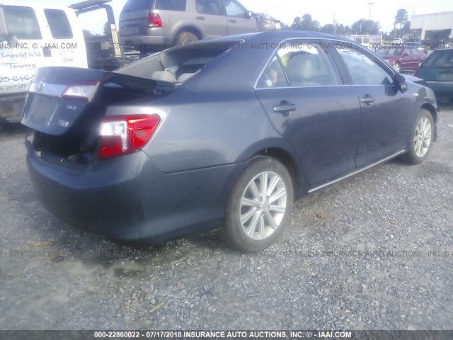 4T1BD1FK4CU040487 - 2012 TOYOTA CAMRY HYBRID/LE/XLE GRAY photo 4