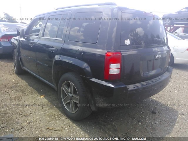 1J8FT28W98D798114 - 2008 JEEP PATRIOT SPORT BLACK photo 3