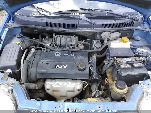 KL1TD56636B635809 - 2006 CHEVROLET AVEO LS BLUE photo 10