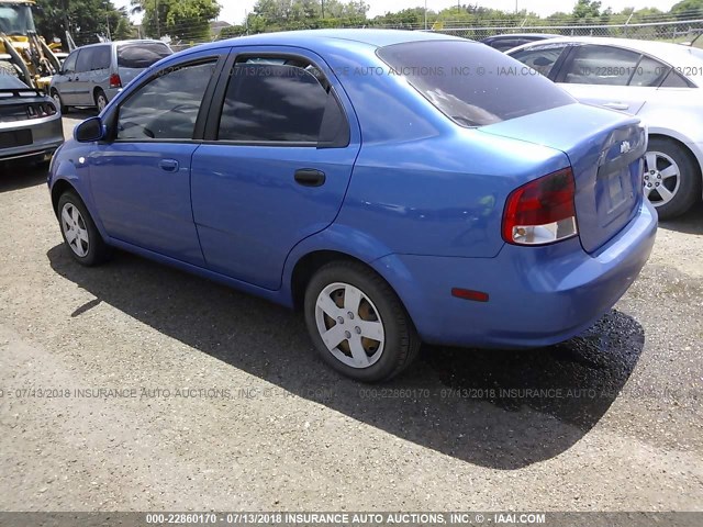 KL1TD56636B635809 - 2006 CHEVROLET AVEO LS BLUE photo 3
