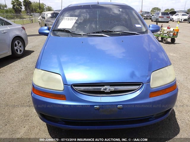 KL1TD56636B635809 - 2006 CHEVROLET AVEO LS BLUE photo 6