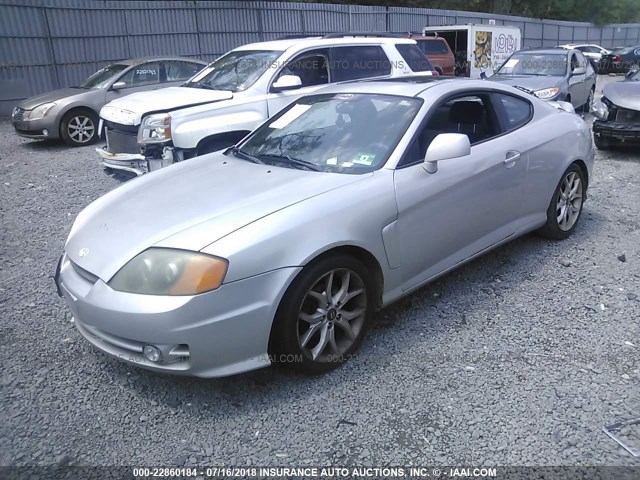 KMHHM65D34U127244 - 2004 HYUNDAI TIBURON SILVER photo 2