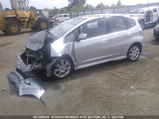 JHMGE8H56BC026245 - 2011 HONDA FIT SPORT SILVER photo 2