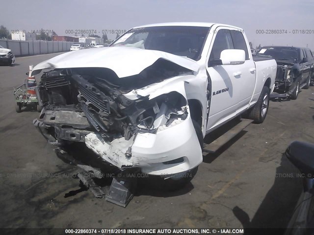 1C6RD6HT9CS289991 - 2012 DODGE RAM 1500 SPORT WHITE photo 2