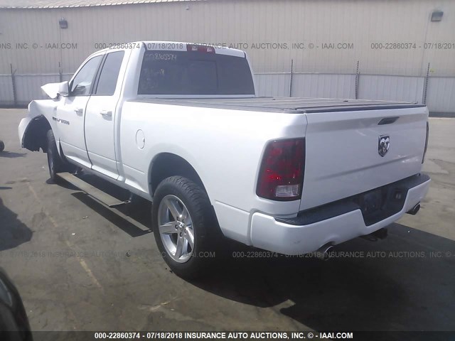 1C6RD6HT9CS289991 - 2012 DODGE RAM 1500 SPORT WHITE photo 3