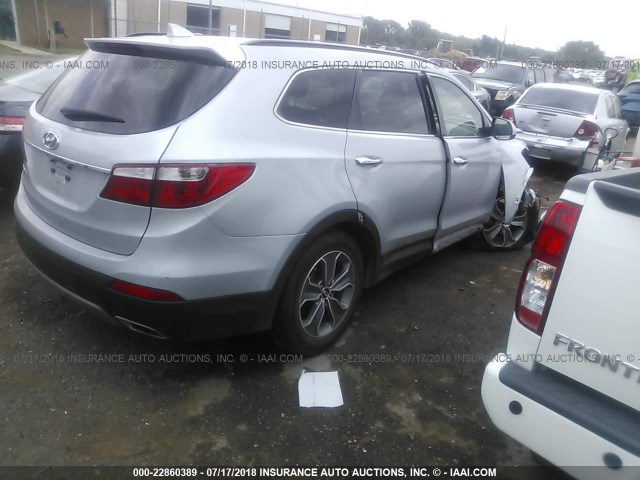 KM8SM4HF6GU154725 - 2016 HYUNDAI SANTA FE SE SILVER photo 4