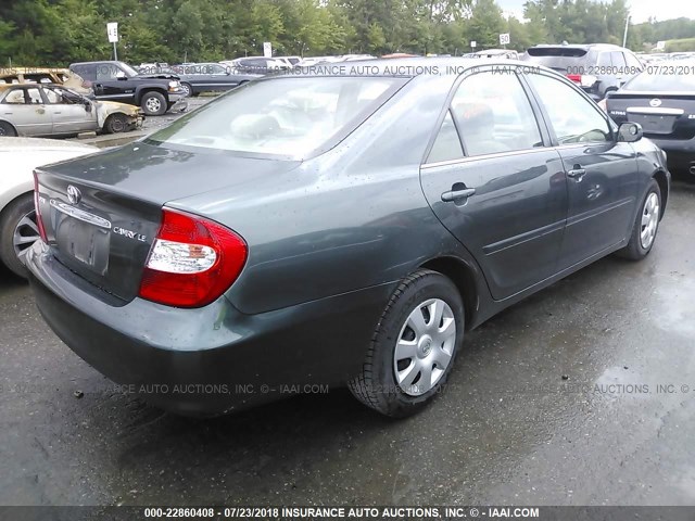 4T1BE32K22U620124 - 2002 TOYOTA CAMRY LE/XLE/SE Yaşıl foto 4