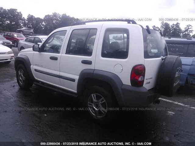 1J4GK48K32W262322 - 2002 JEEP LIBERTY SPORT WHITE photo 3