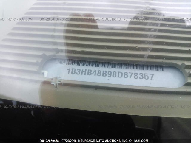 1B3HB48B98D678357 - 2008 DODGE CALIBER SXT WHITE photo 9