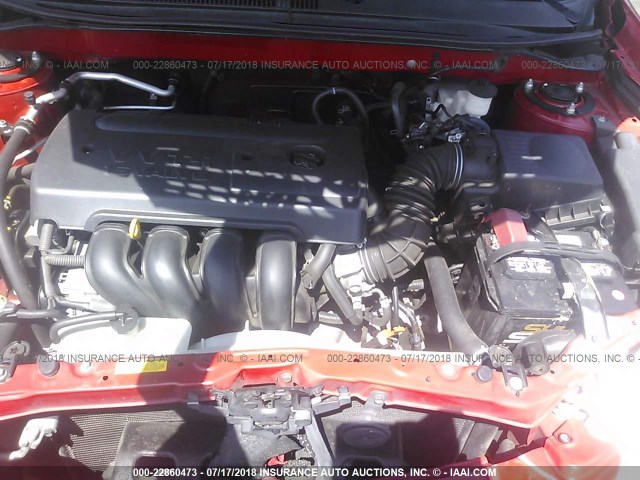 2T1KR32E98C699073 - 2008 TOYOTA COROLLA MATRIX XR RED photo 10