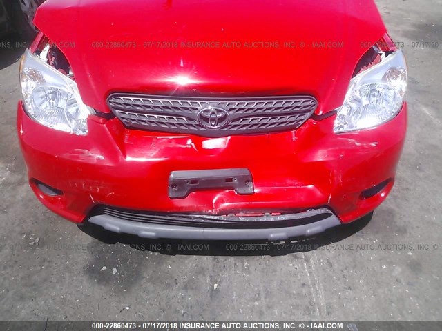 2T1KR32E98C699073 - 2008 TOYOTA COROLLA MATRIX XR RED photo 6