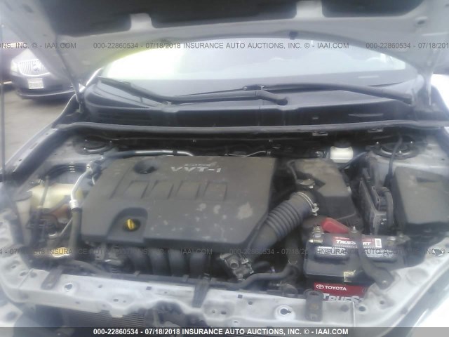 2T1KU4EE2AC414946 - 2010 TOYOTA COROLLA MATRIX  SILVER photo 10