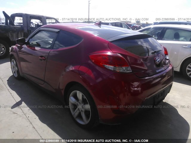 KMHTC6ADXDU163550 - 2013 HYUNDAI VELOSTER RED photo 3