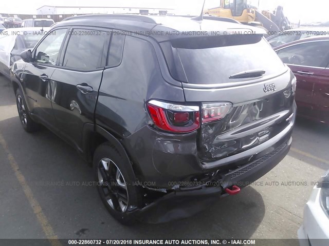 3C4NJDDB3JT441552 - 2018 JEEP COMPASS TRAILHAWK BLACK photo 3