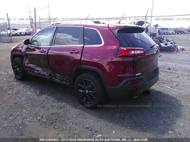 1C4PJLCS7EW116858 - 2014 JEEP CHEROKEE LATITUDE RED photo 3