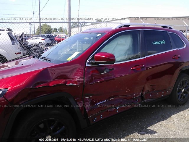 1C4PJLCS7EW116858 - 2014 JEEP CHEROKEE LATITUDE RED photo 6