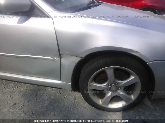 4S3BL626367206630 - 2006 SUBARU LEGACY 2.5I LIMITED SILVER photo 6