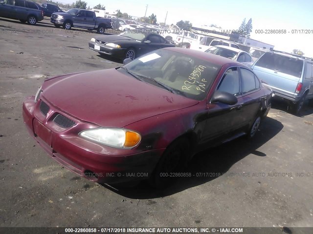 1G2NE52E05M195860 - 2005 PONTIAC GRAND AM SE BURGUNDY photo 2