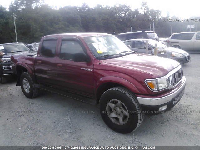 5TEHN72N92Z084764 - 2002 TOYOTA TACOMA DOUBLE CAB წითელი ფოტო 1