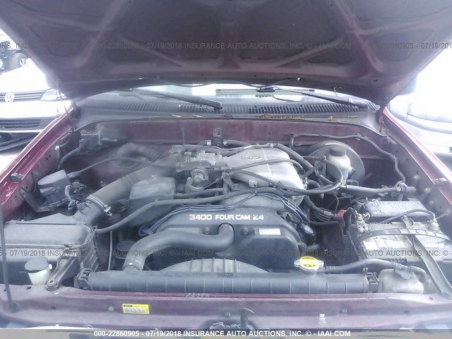 5TEHN72N92Z084764 - 2002 TOYOTA TACOMA DOUBLE CAB წითელი ფოტო 10