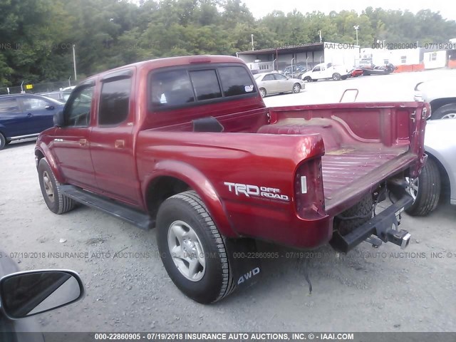 5TEHN72N92Z084764 - 2002 TOYOTA TACOMA DOUBLE CAB RED photo 3