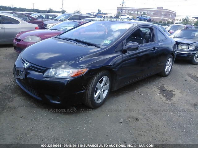 2HGFG12978H573039 - 2008 HONDA CIVIC EXL BLACK photo 2