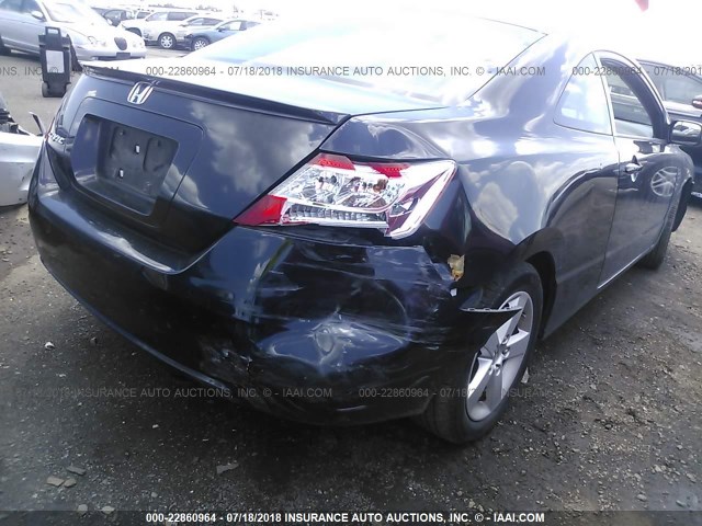 2HGFG12978H573039 - 2008 HONDA CIVIC EXL BLACK photo 6