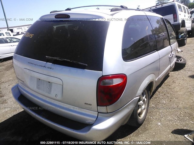 2B8GP54L72R577141 - 2002 DODGE GRAND CARAVAN ES SILVER photo 4