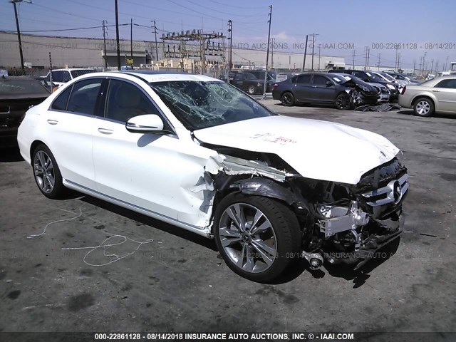 55SWF4JB3JU246557 - 2018 MERCEDES-BENZ C 300 WHITE photo 1
