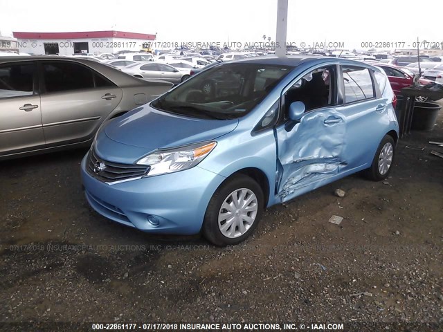 3N1CE2CP8FL371179 - 2015 NISSAN VERSA NOTE S/S PLUS/SV/SL/SR Light Blue photo 2