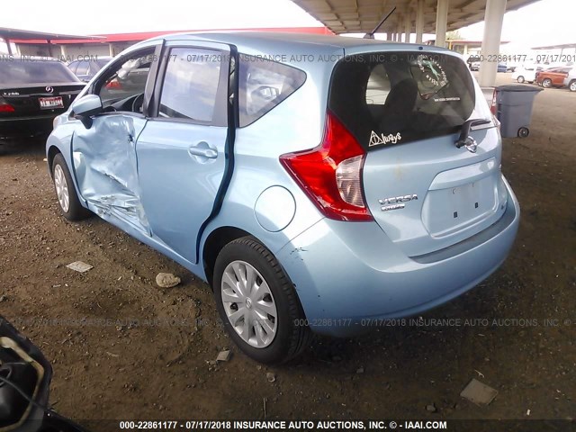 3N1CE2CP8FL371179 - 2015 NISSAN VERSA NOTE S/S PLUS/SV/SL/SR Light Blue photo 3