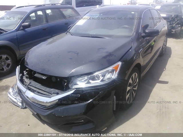 JHMCR6F51HC011347 - 2017 HONDA ACCORD HYBRID/EXL BLACK photo 2