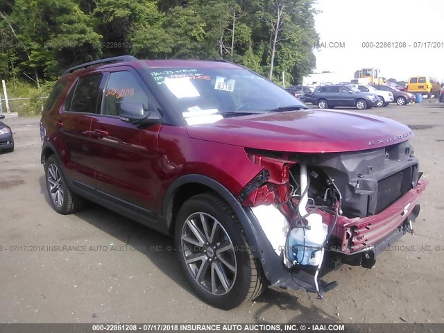 1FM5K8D82FGB63386 - 2015 FORD EXPLORER XLT RED photo 1