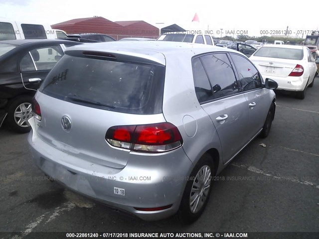 WVWDB7AJ0AW363649 - 2010 VOLKSWAGEN GOLF SILVER photo 4