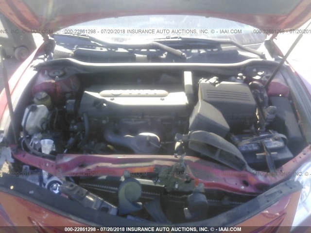 4T1BE46K88U209822 - 2008 TOYOTA CAMRY CE/LE/XLE/SE RED photo 10