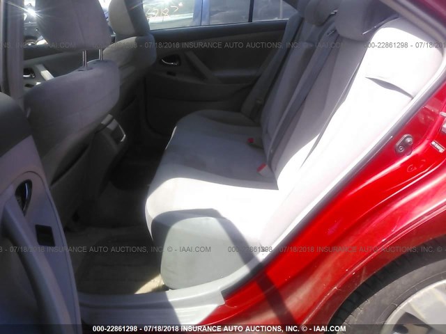 4T1BE46K88U209822 - 2008 TOYOTA CAMRY CE/LE/XLE/SE RED photo 8